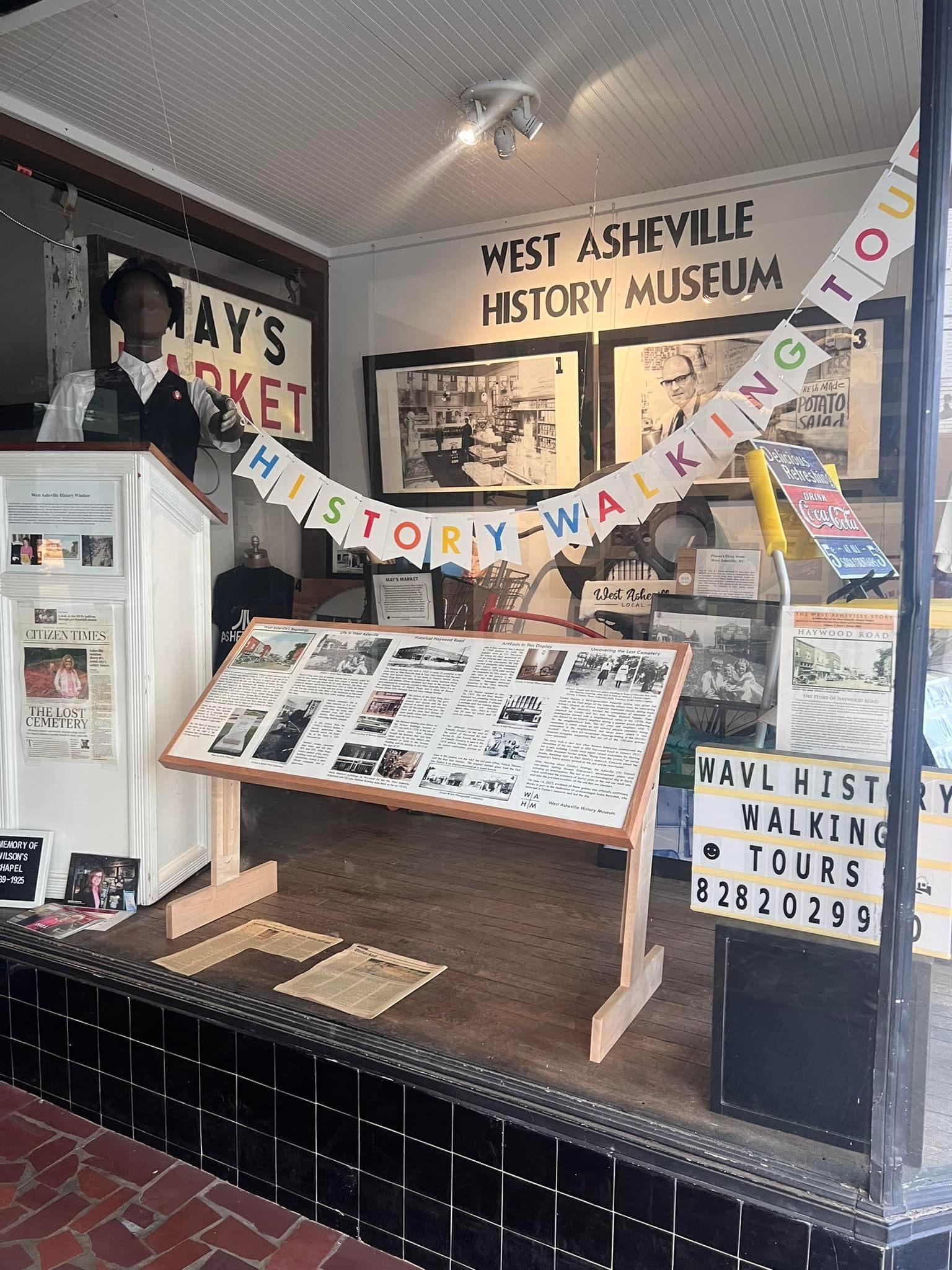 Window display in West Asheville History Museum